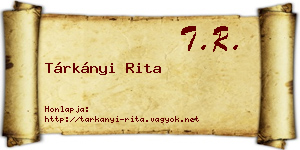 Tárkányi Rita névjegykártya