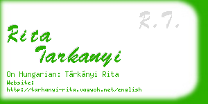 rita tarkanyi business card