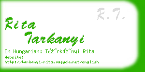 rita tarkanyi business card